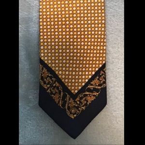 Versace Gold Tie with Black Tip